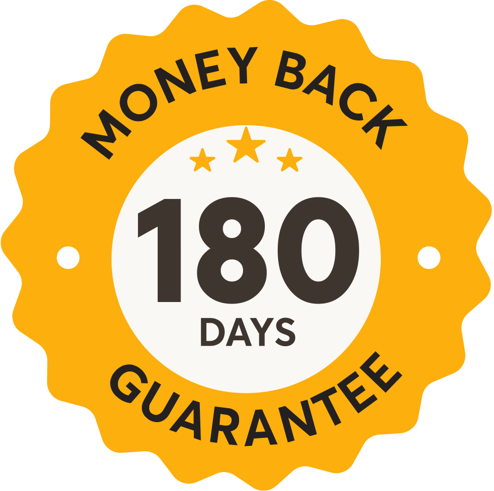 180 Day Money Back Guarantee Badge